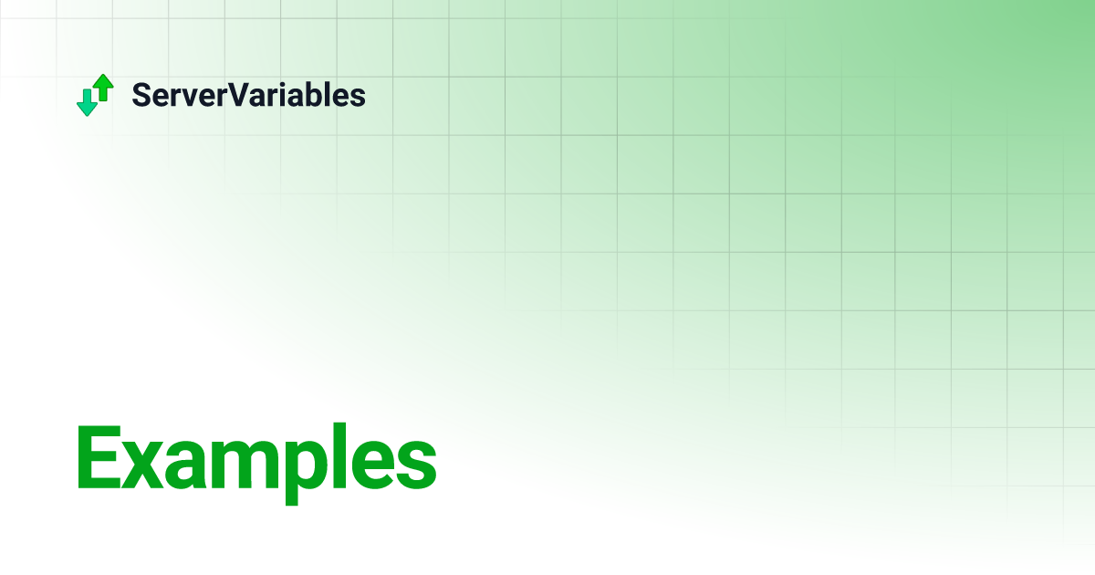 Examples servervariables